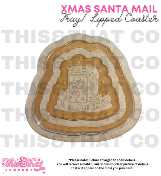 Silicone Mold for Resin | Christmas Santa Mail Lipped Coaster/ Tray
