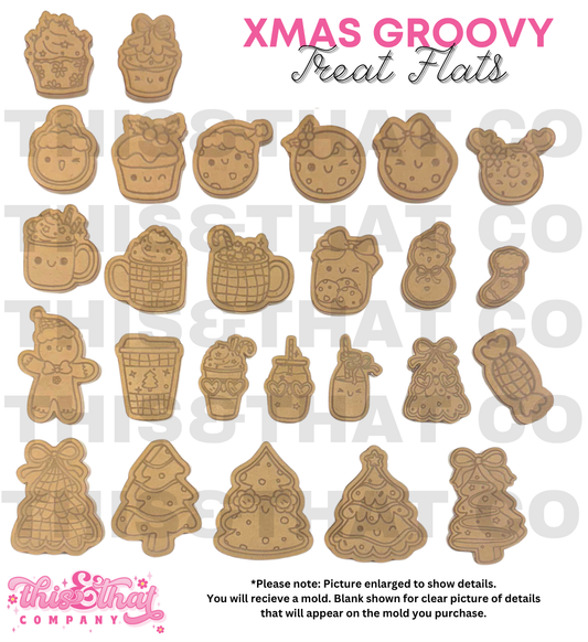 Silicone Mold for Resin | Christmas Groovy Treat Flats