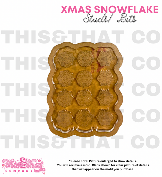 Silicone Mold for Resin |  Christmas Snowflake Studs / Bits