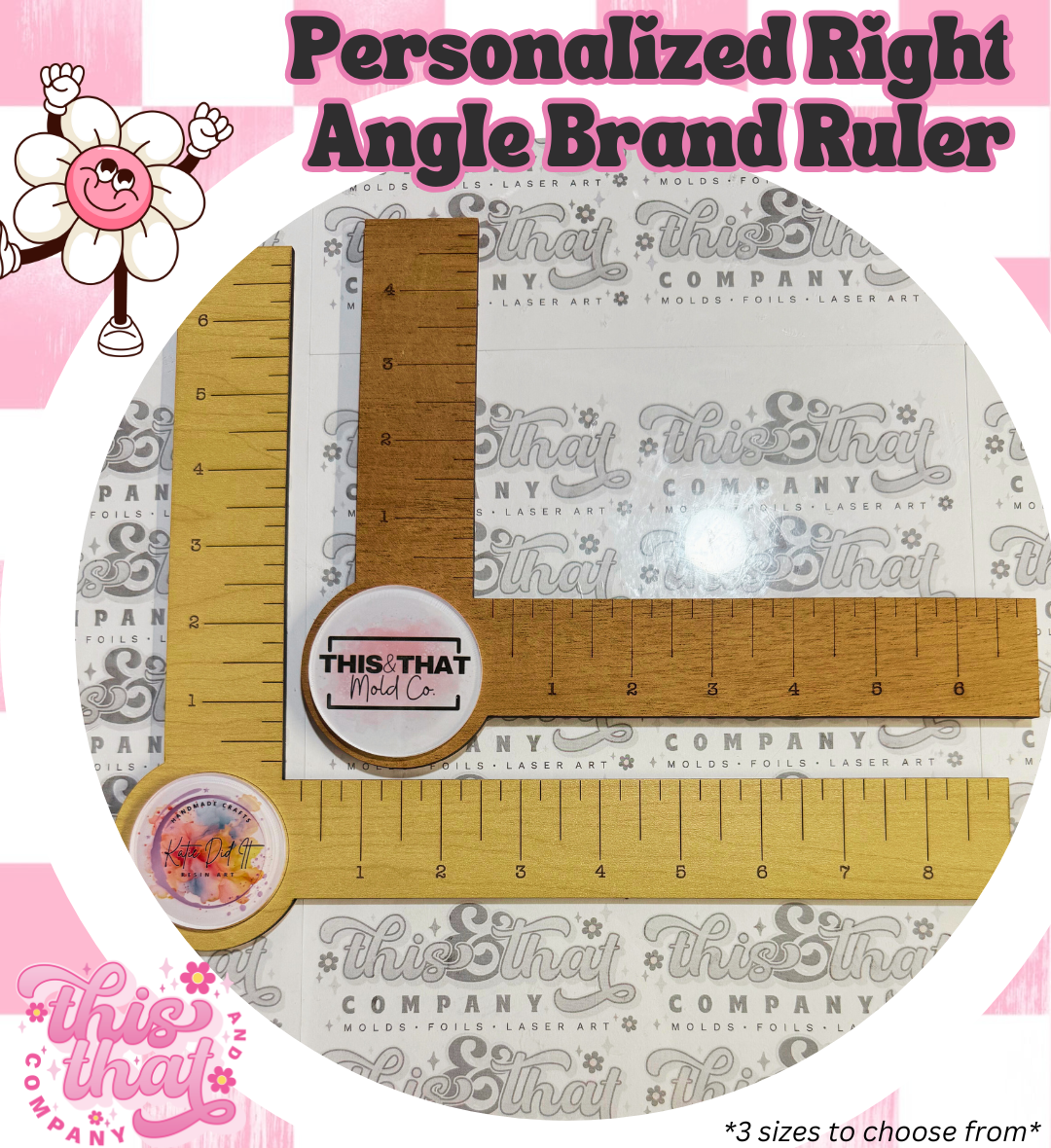 Laser Cut | Personalized Right Angle Brand Ruler
