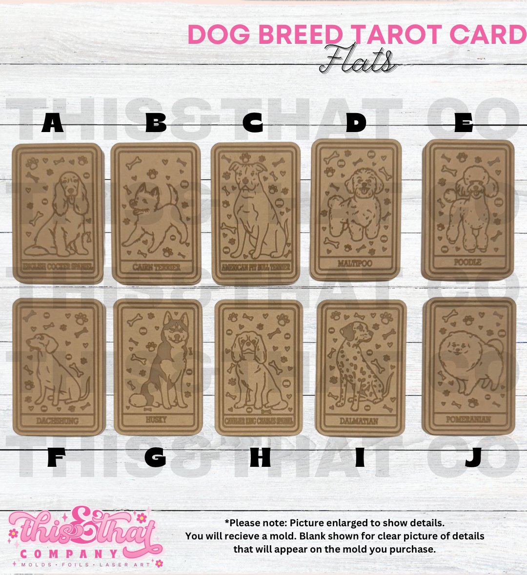 Silicone Mold For Resin | Dog Breed Tarot Card Flats