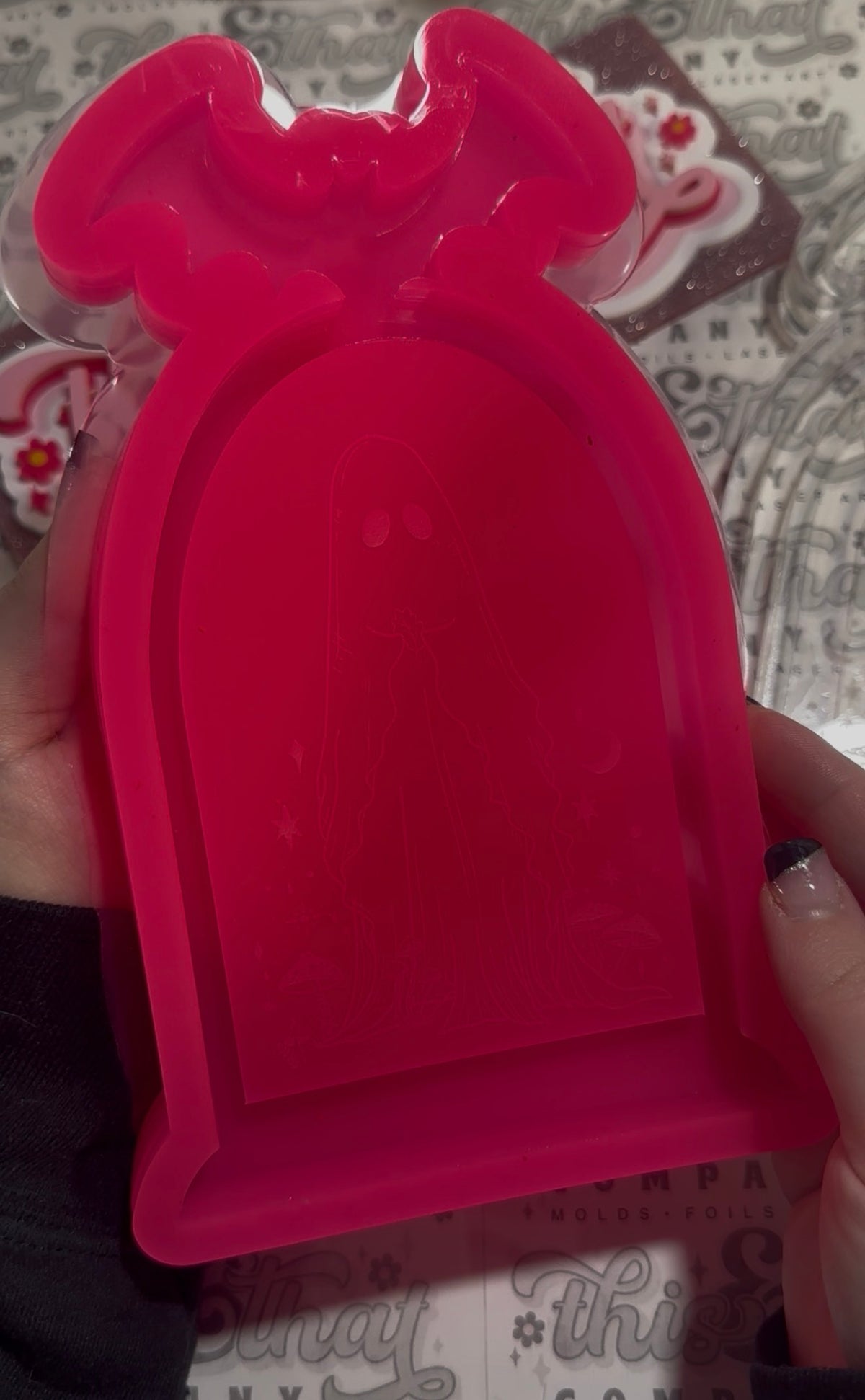 Silicone Mold For Resin |  Ghost Tray/ Lipped Coaster