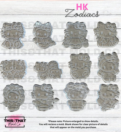 Silicone Mold For Resin | Zodiac Cats