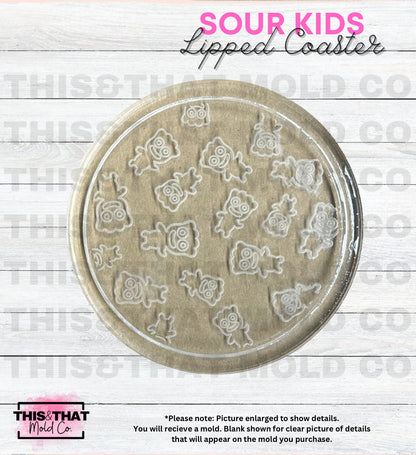 Silicone Mold For Resin | Sour Kids Lipped Etched Coaster