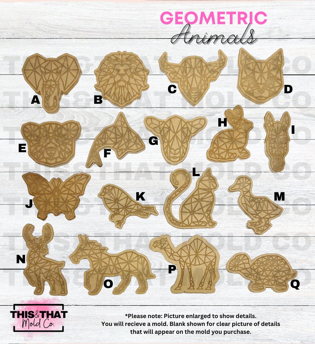 Silicone Mold For Resin | Geometric/Stained Glass Animals