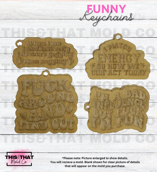 Silicone Mold For Resin | Resin Silicone Keychain Mold with Keyring Hole