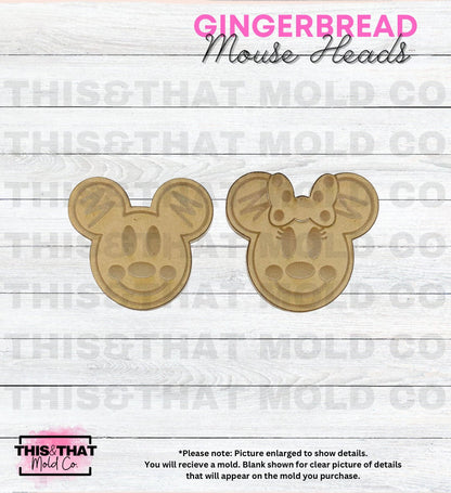 Silicone Mold For Resin | Gingerbread Mouse Heads