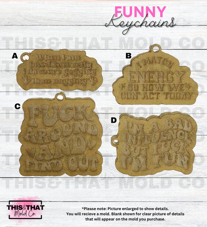 Silicone Mold For Resin | Resin Silicone Keychain Mold with Keyring Hole