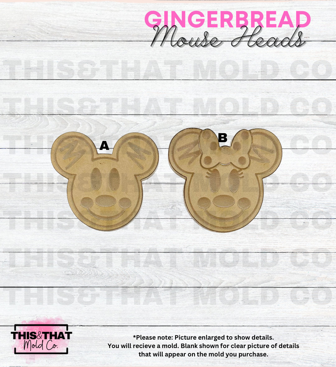 Silicone Mold For Resin | Gingerbread Mouse Heads