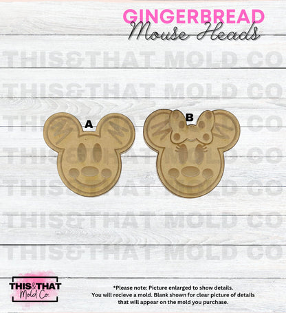 Silicone Mold For Resin | Gingerbread Mouse Heads