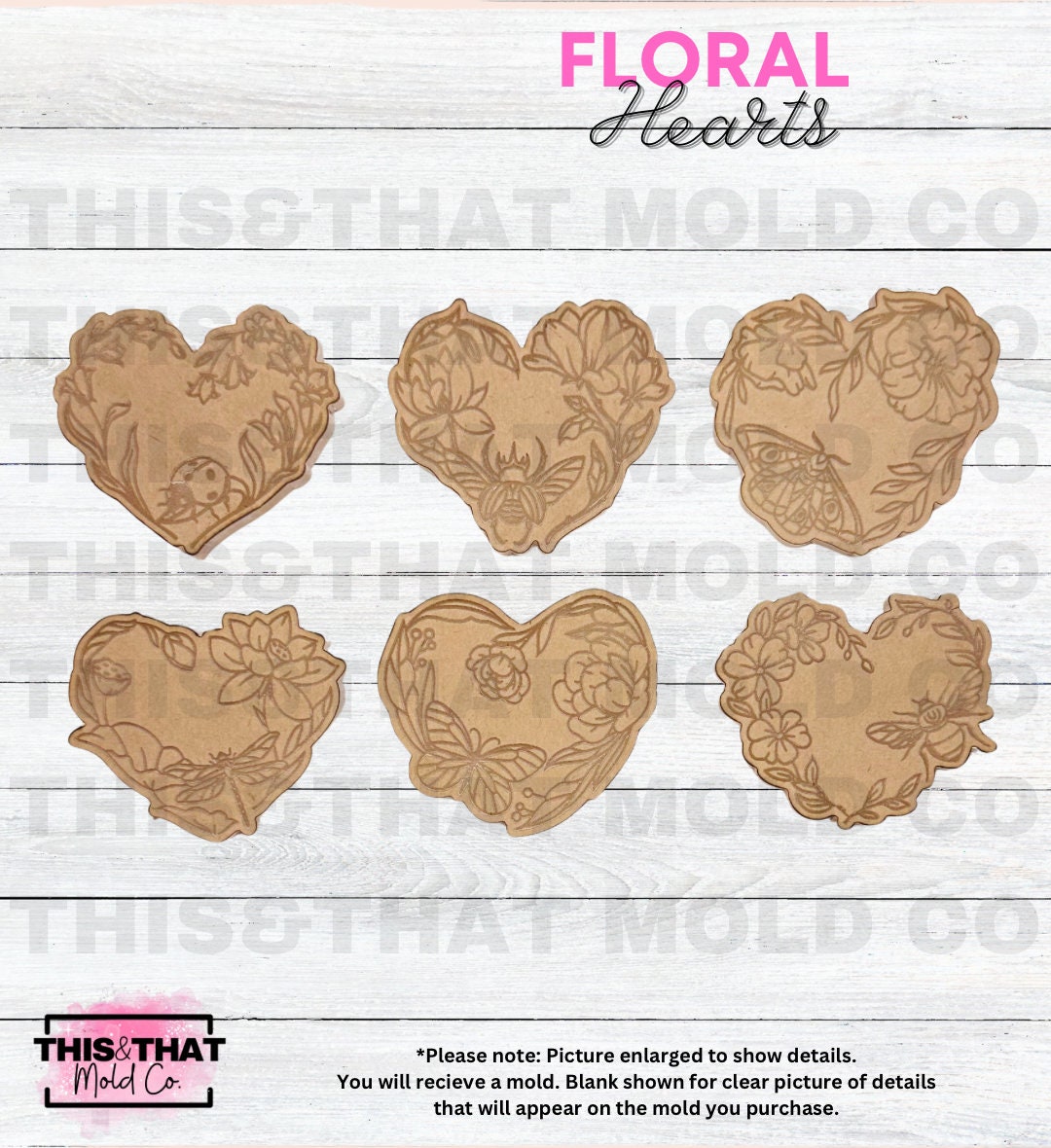 Silicone Mold For Resin | Floral Hearts