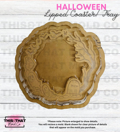 Silicone Mold For Resin | Halloween Lipped Coaster