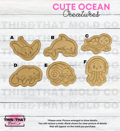 Silicone Mold For Resin | Cute Ocean Creatures