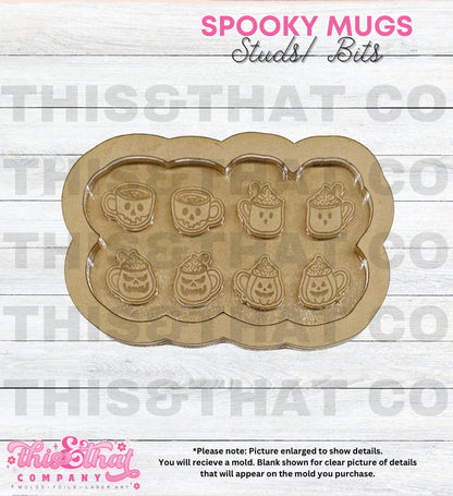 Silicone Mold For Resin | Spooky Halloween Mugs Studs/ Bits