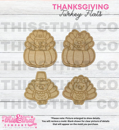 Silicone Mold | Fall Turkeys and Pumpkins