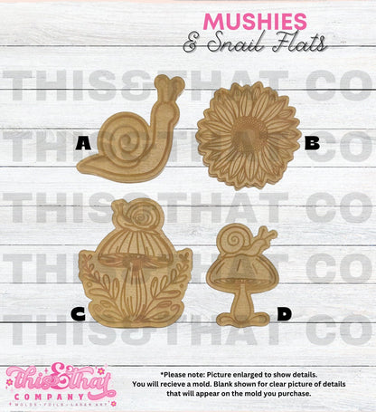 Silicone Mold | Snails and Mushroom Flats