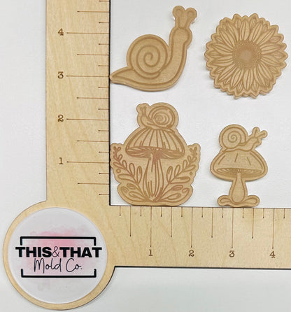 Silicone Mold | Snails and Mushroom Flats