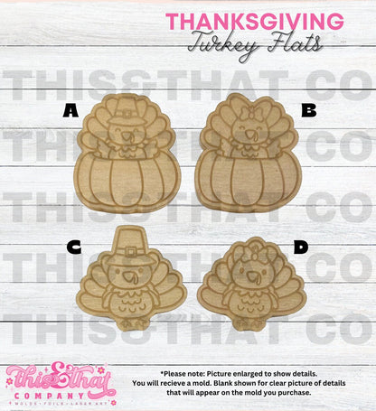 Silicone Mold | Fall Turkeys and Pumpkins