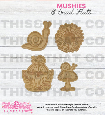 Silicone Mold | Snails and Mushroom Flats