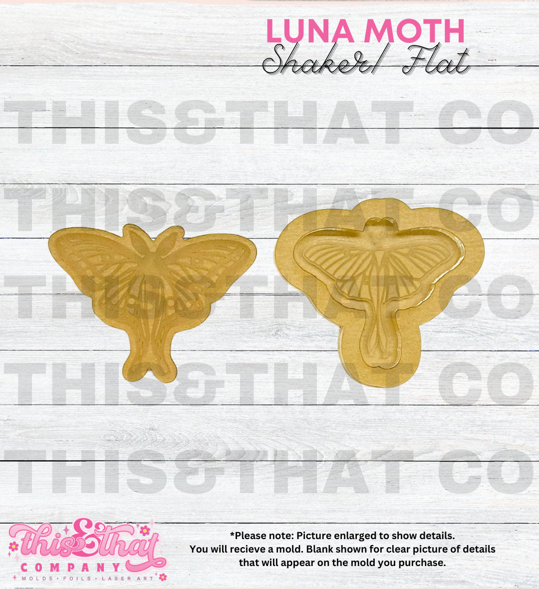 Silicone Mold | Luna Moth Flat / Shaker