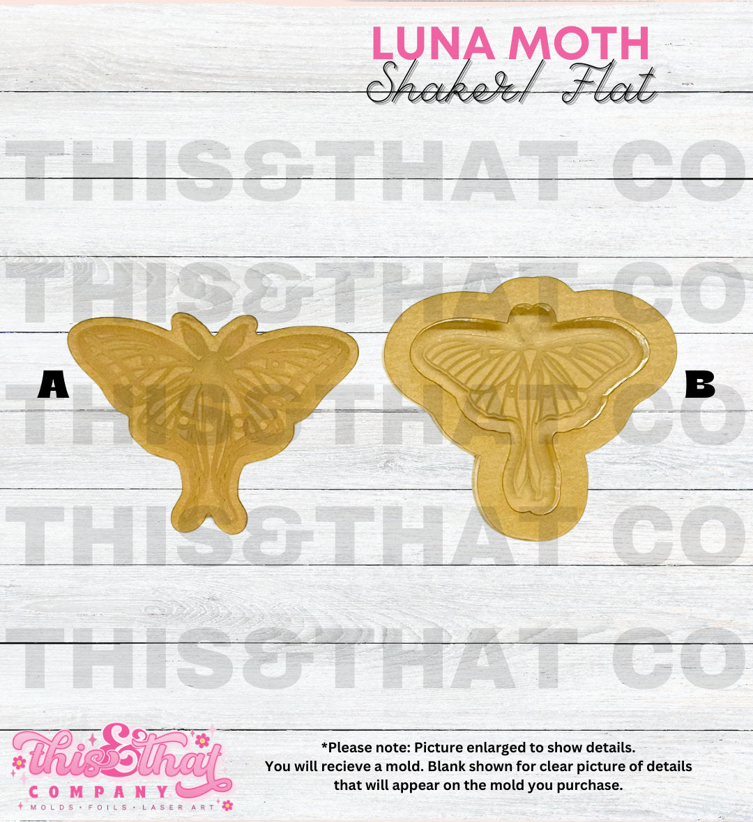 Silicone Mold | Luna Moth Flat / Shaker