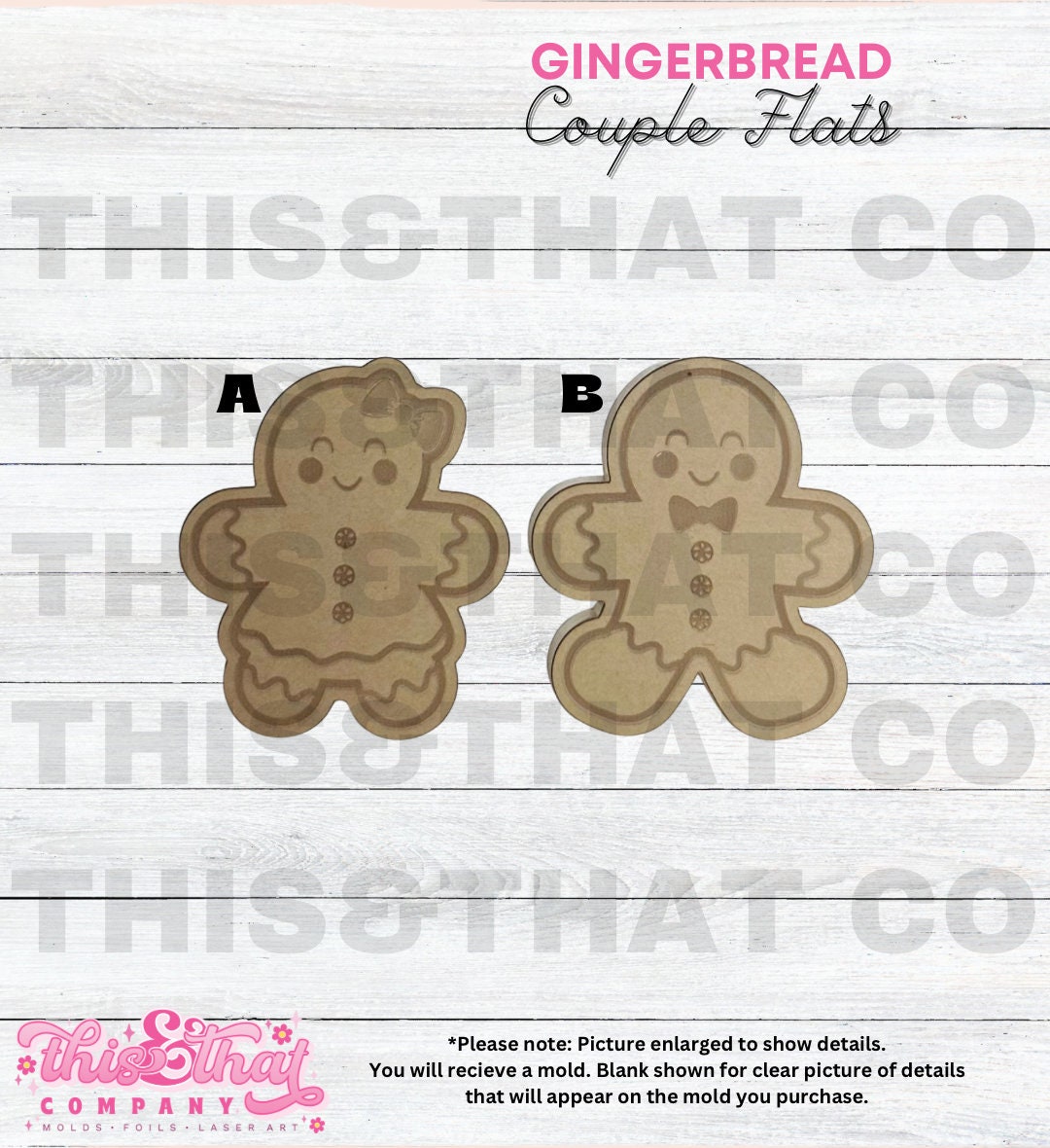 Silicone Mold for Resin | Gingerbread Couple