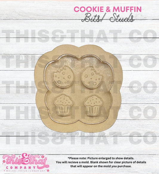 Silicone Mold for Resin | Cookie & Muffins Stud/ Bits