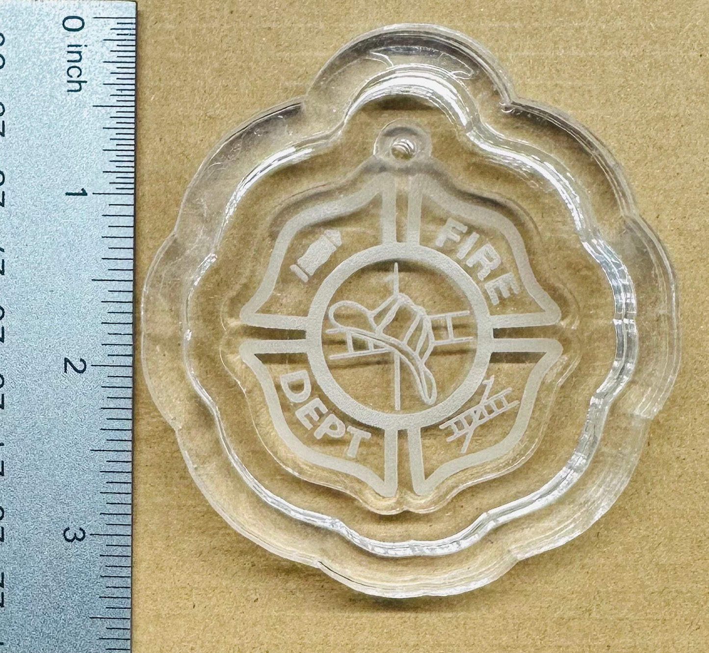 Silicone Mold | Fire Department Keychain with Hole