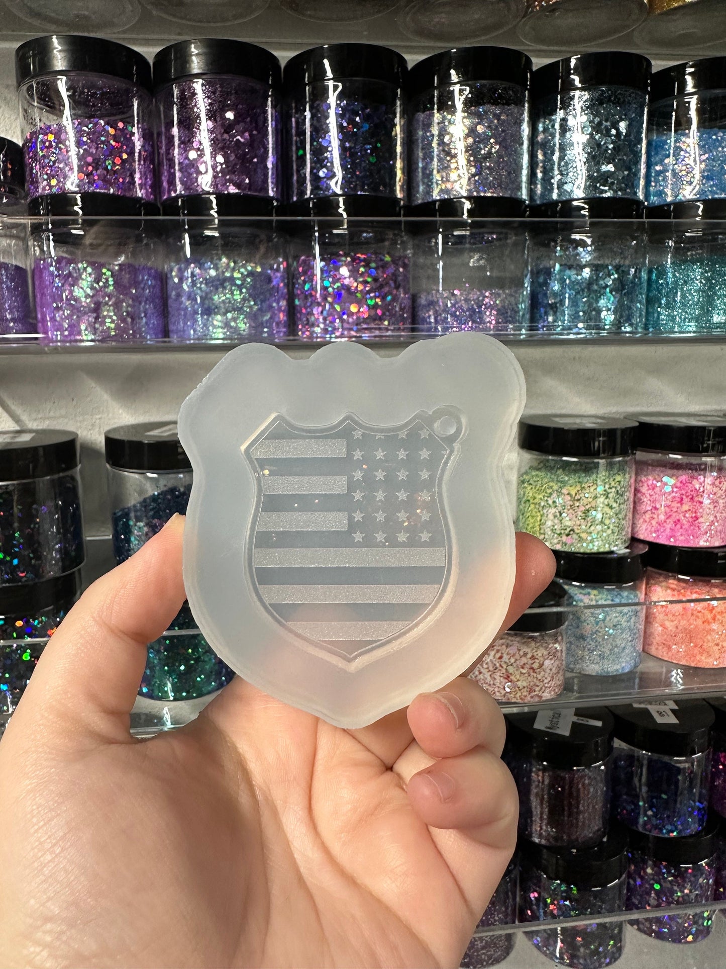 Silicone Mold | Police Department Keychain with Hole