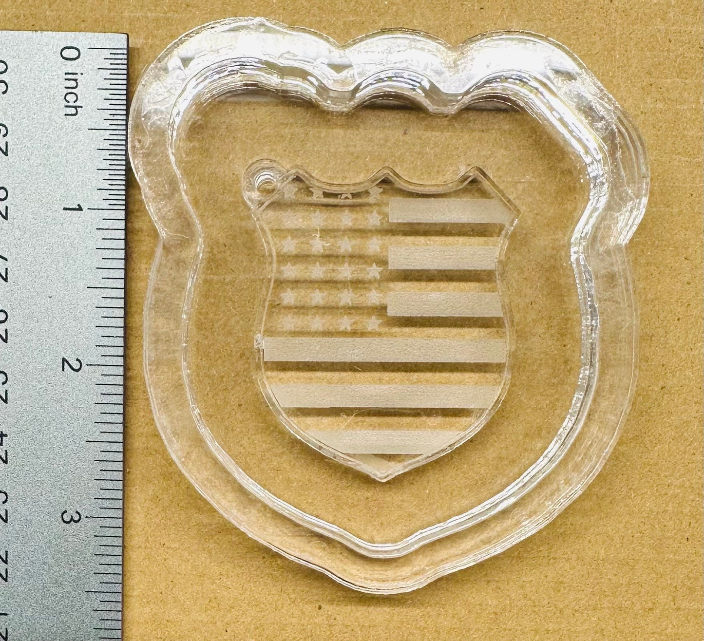 Silicone Mold | Police Department Keychain with Hole