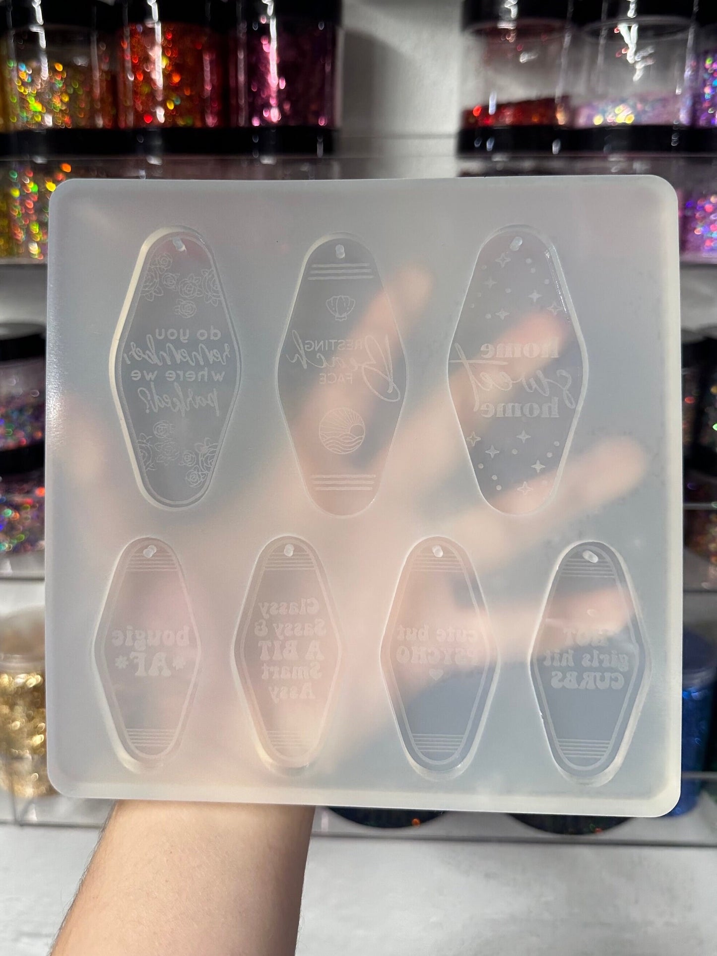 Silicone Mold For Resin | Vintage Motel Keychain with Hole