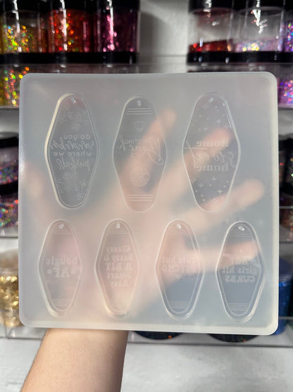 Silicone Mold For Resin | Vintage Motel Keychain with Hole