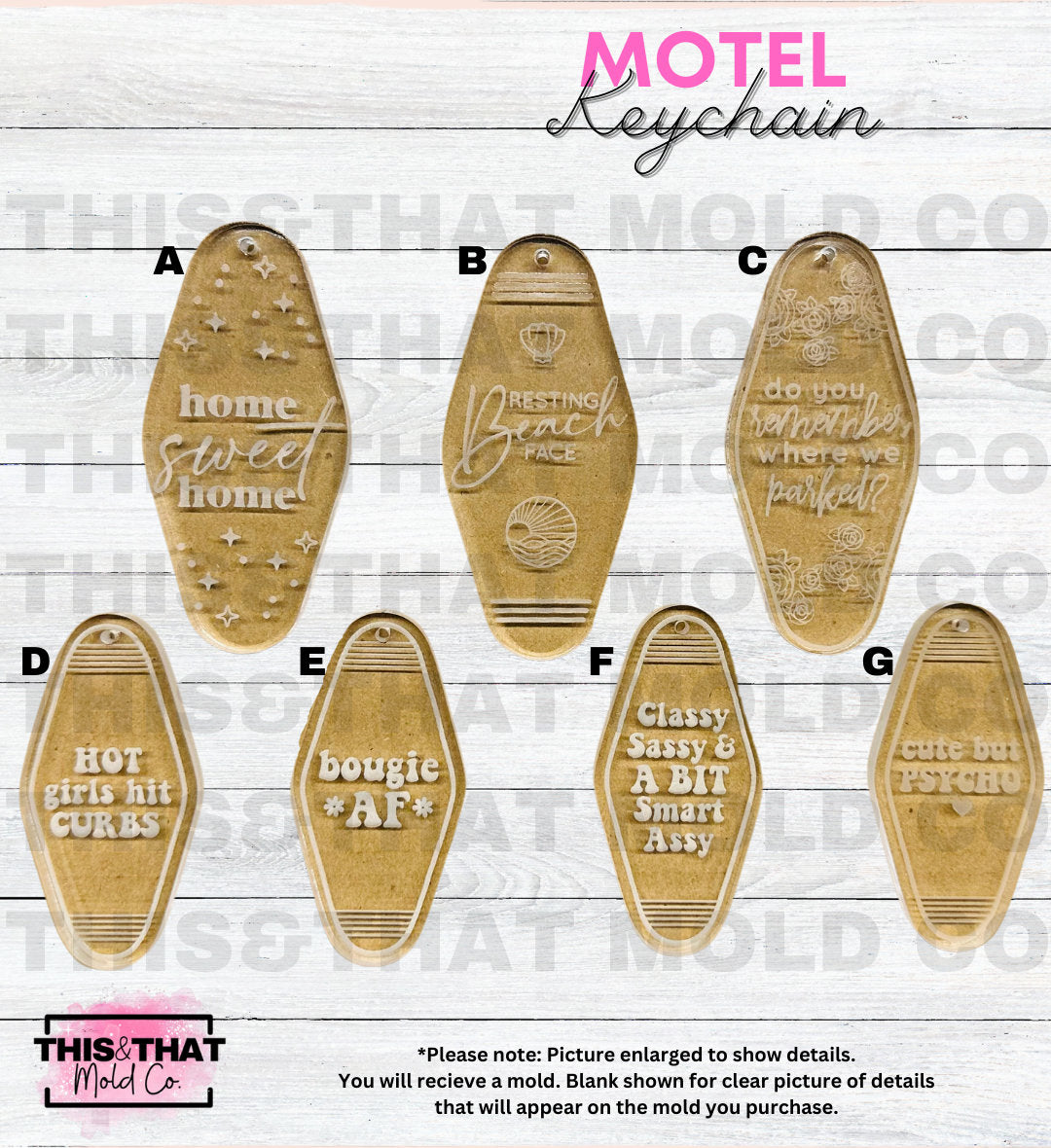 Silicone Mold For Resin | Vintage Motel Keychain with Hole