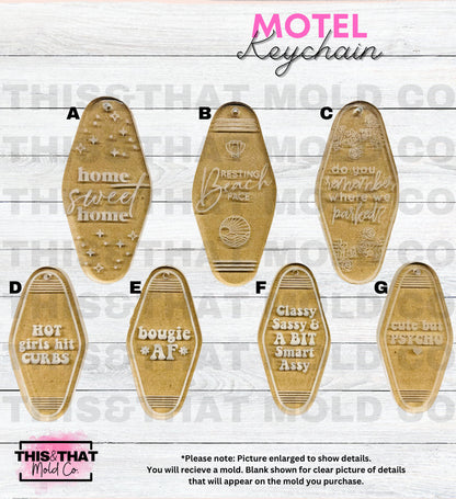 Silicone Mold For Resin | Vintage Motel Keychain with Hole