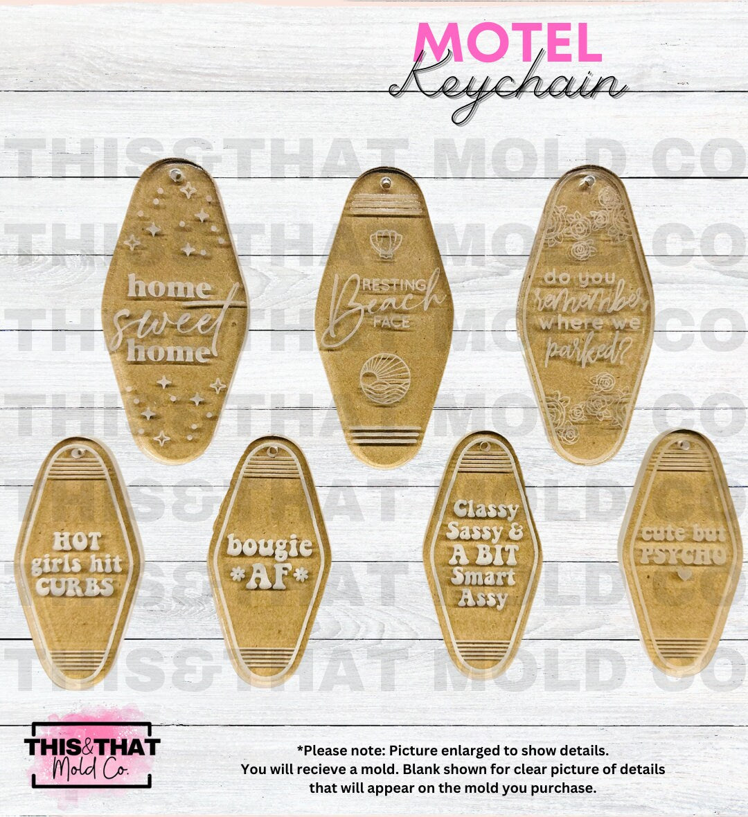 Silicone Mold For Resin | Vintage Motel Keychain with Hole