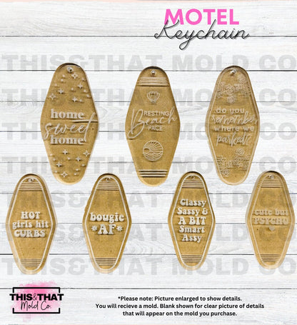 Silicone Mold For Resin | Vintage Motel Keychain with Hole