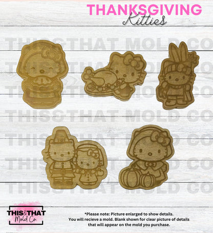 Silicone Mold For Resin | Thanksgiving Kawaii Cat